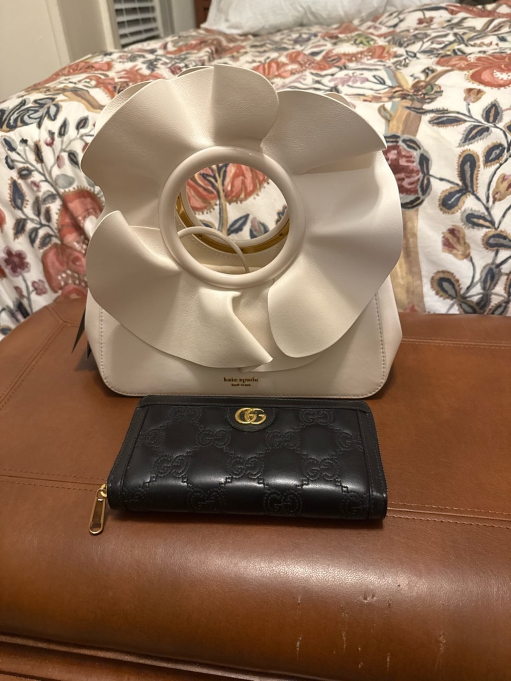 kate spade Cream Floral Ring-Handle Convertible Clutch Bag - Picture 8 of 8